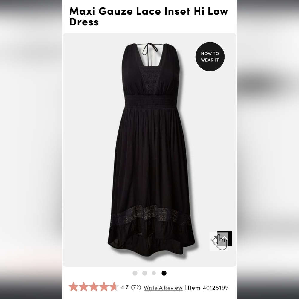 Torrid nwt sz 1 hi low black sundress